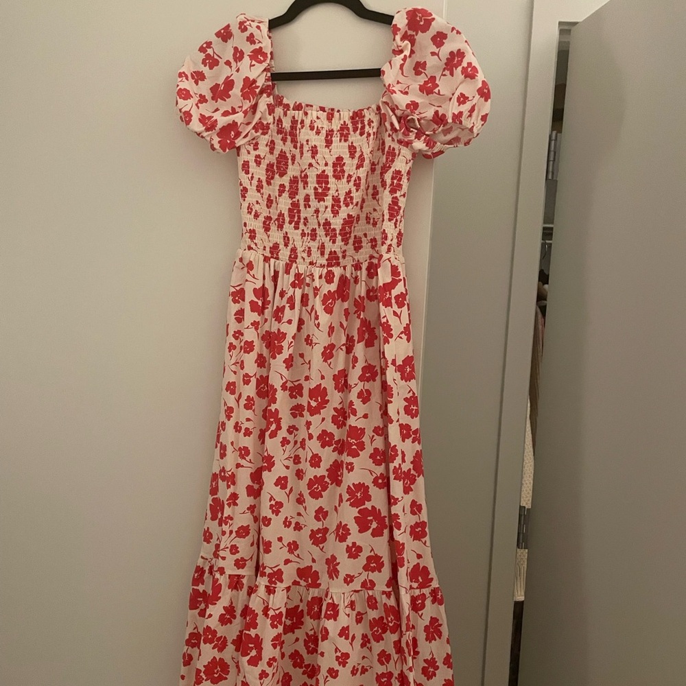 Francesca’s Floral Puff Sleeve Maxi Dress